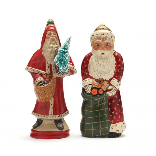 TWO LARGE VAILLANCOURT SANTA
