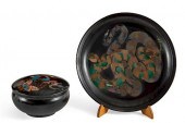 TWO LARGE VICTOR BABU GLAZED C