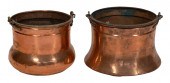 TWO LARGE VINTAGE HAMMERED COP