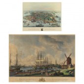 TWO LARGE WATERSCAPE PRINTS Th