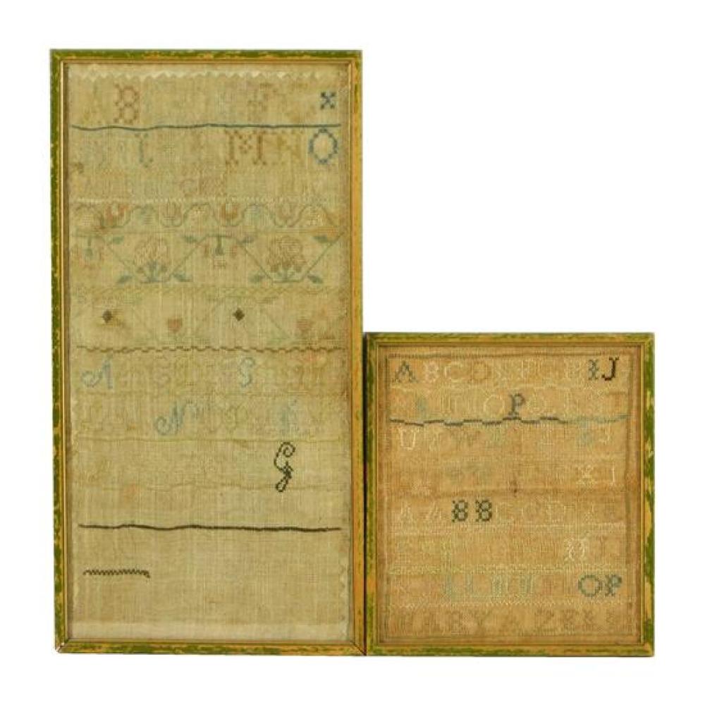 TWO LATE 19TH C. CROSS STITCH