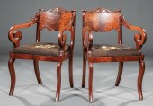 TWO LATE CLASSICAL CARVED MAHO