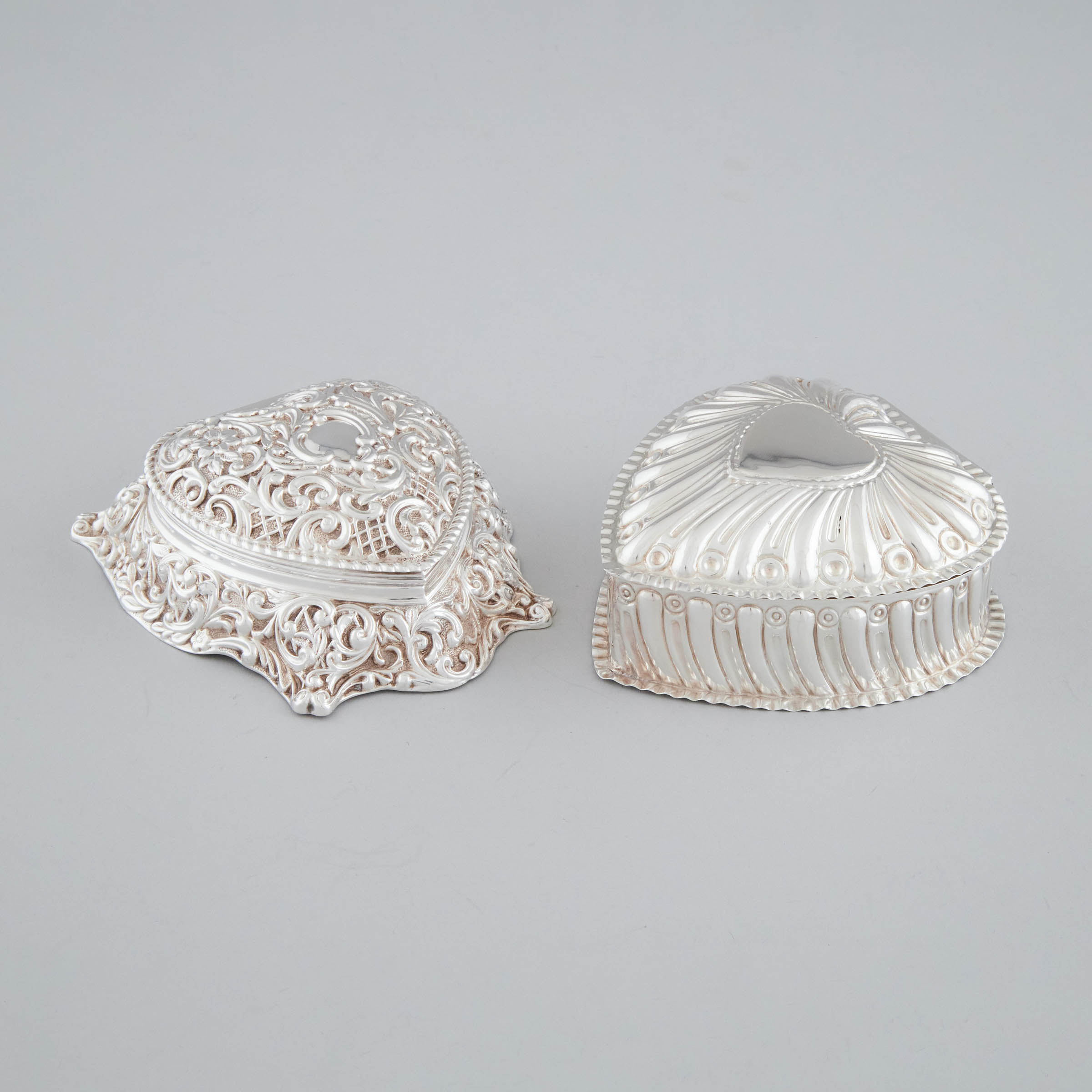 Two Late Victorian Silver Heart