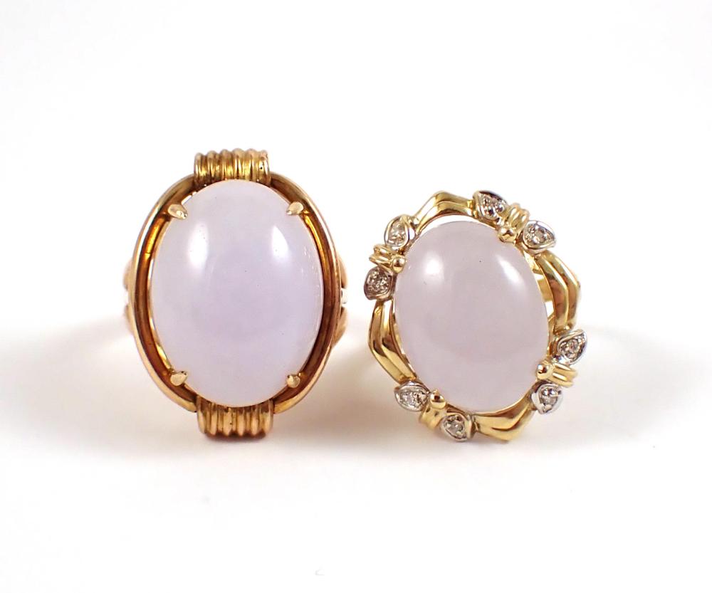 TWO LAVENDAR JADE AND FOURTEEN