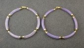 TWO LAVENDER JADE AND GOLD BRA