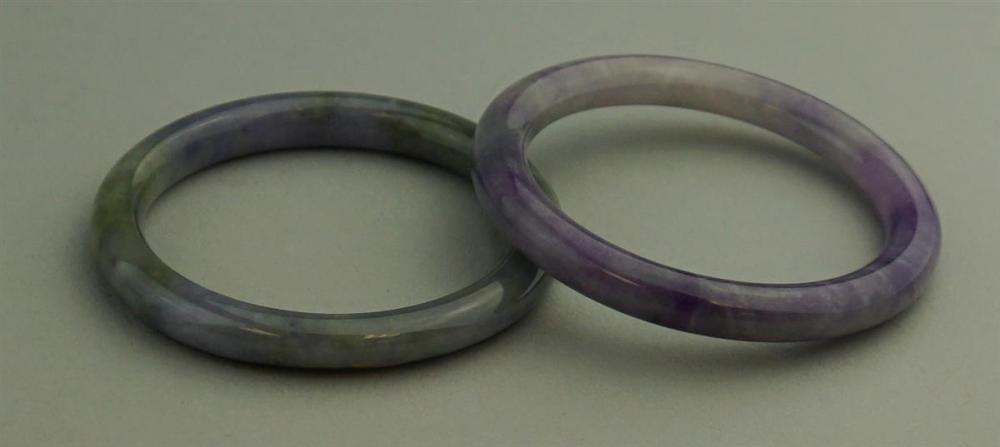 TWO LAVENDER JADE BANGLESTWO
