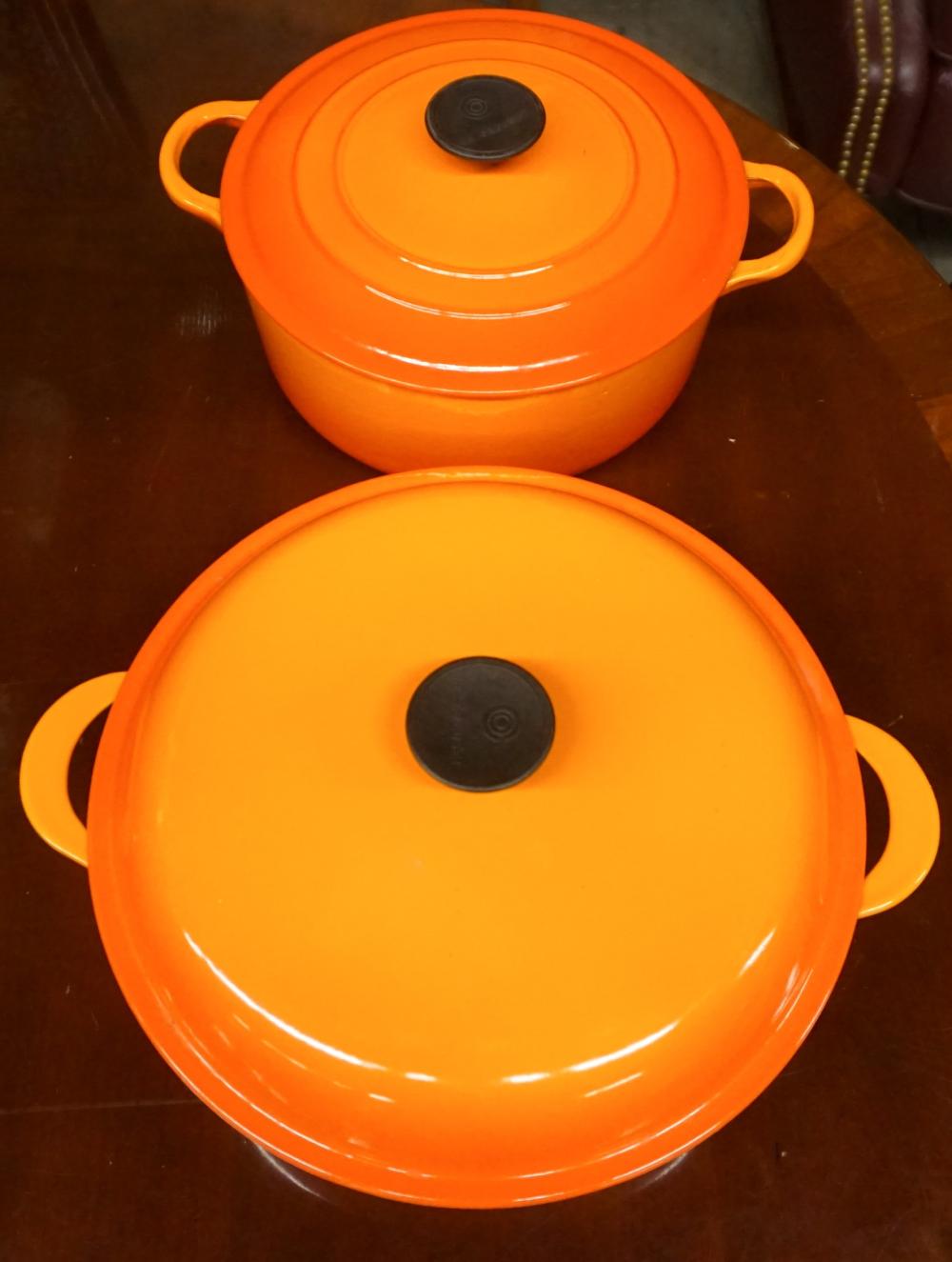 TWO LE CREUSET ENAMEL LIDDED