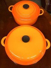 TWO LE CREUSET ENAMEL LIDDED C