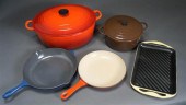 TWO LE CREUSET ENAMEL PANS, FR