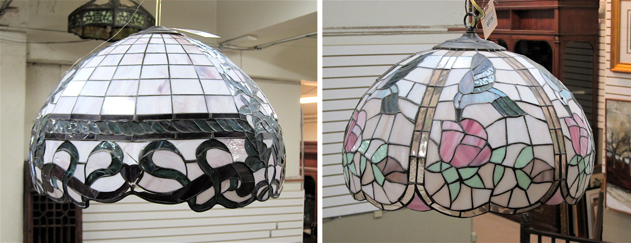 TWO LEADED COLOR GLASS HANGING