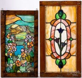 TWO LEADED GLASS WINDOWS, CA.