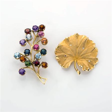 Two Leaf Brooches 	 
