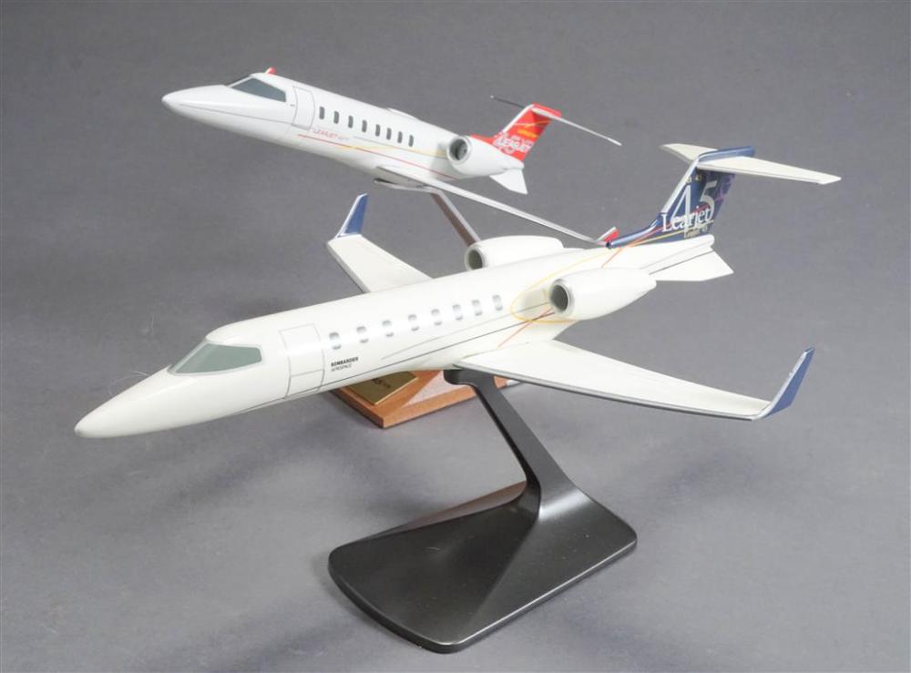 TWO LEARJET AIRPLANE MODELS ON