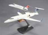 TWO LEARJET AIRPLANE MODELS ON