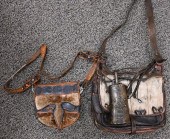 TWO LEATHER AND HIDE SATCHEL B
