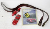 Two leather belts with Ferrari