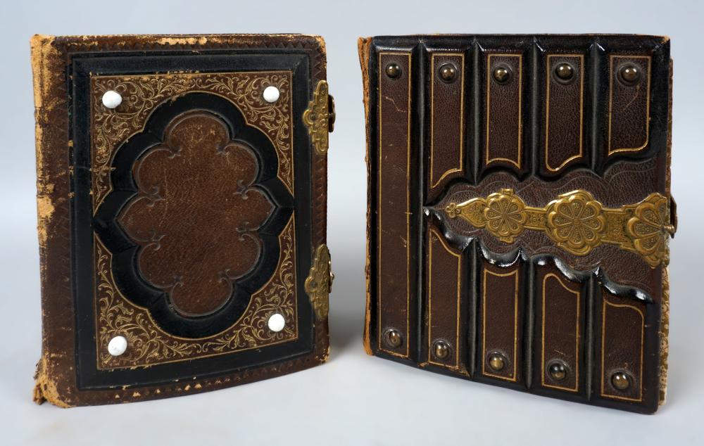 TWO LEATHER PHOTO ALBUMS, NEW