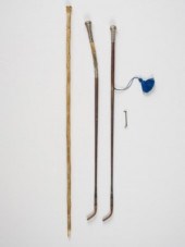 TWO LEATHER RIDING CROPS & SWA