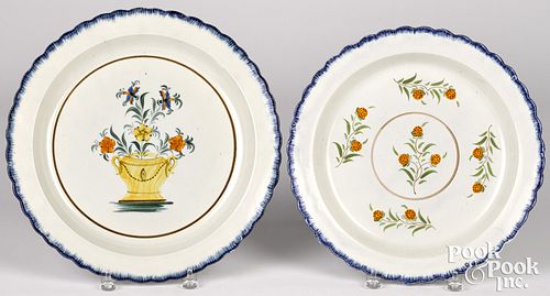 TWO LEEDS FEATHER EDGE PEARLWARE
