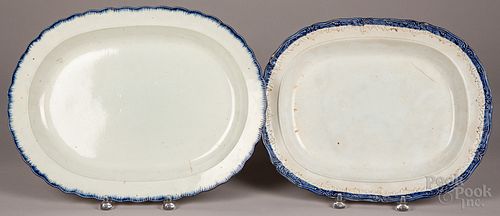 TWO LEEDS FEATHER EDGE PLATTERS,