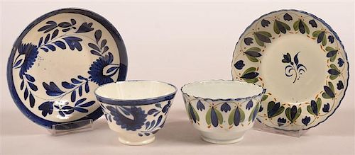 TWO LEEDS SOFT PASTE CHINA CUPS AND