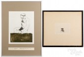 TWO LEONARD BASKIN SIGNED ETCH