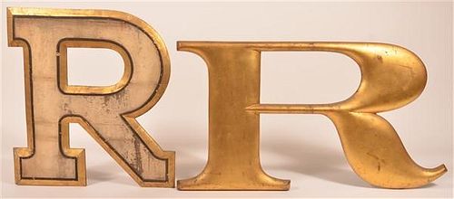 TWO LETTER "R" SIGNS.Two Letter "R"