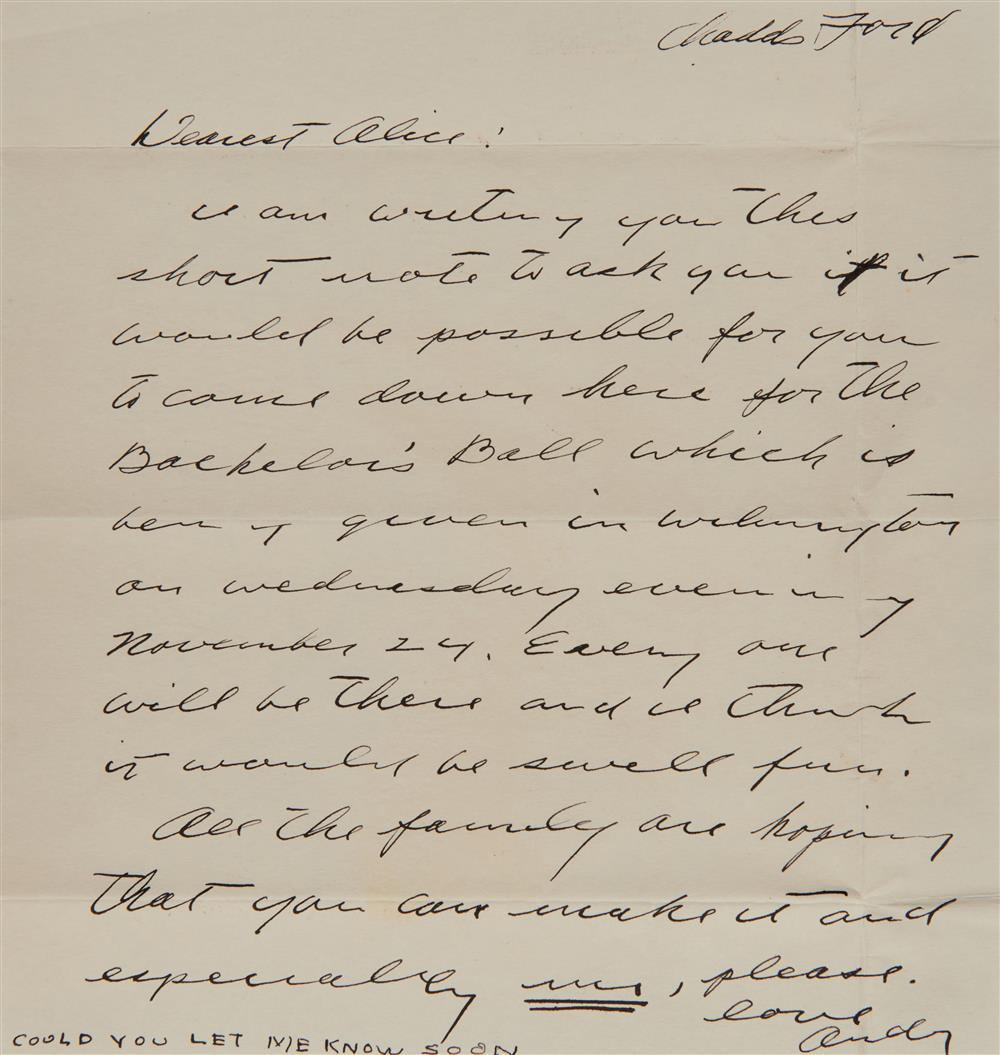 TWO LETTERS FROM ANDREW WYETH
