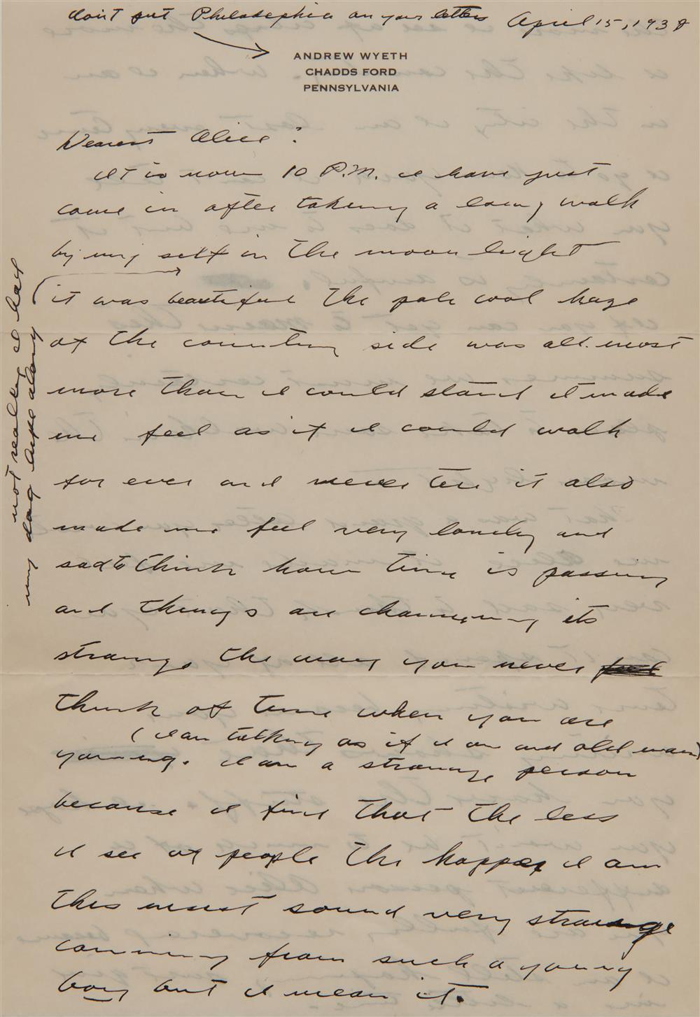 TWO LETTERS FROM ANDREW WYETH