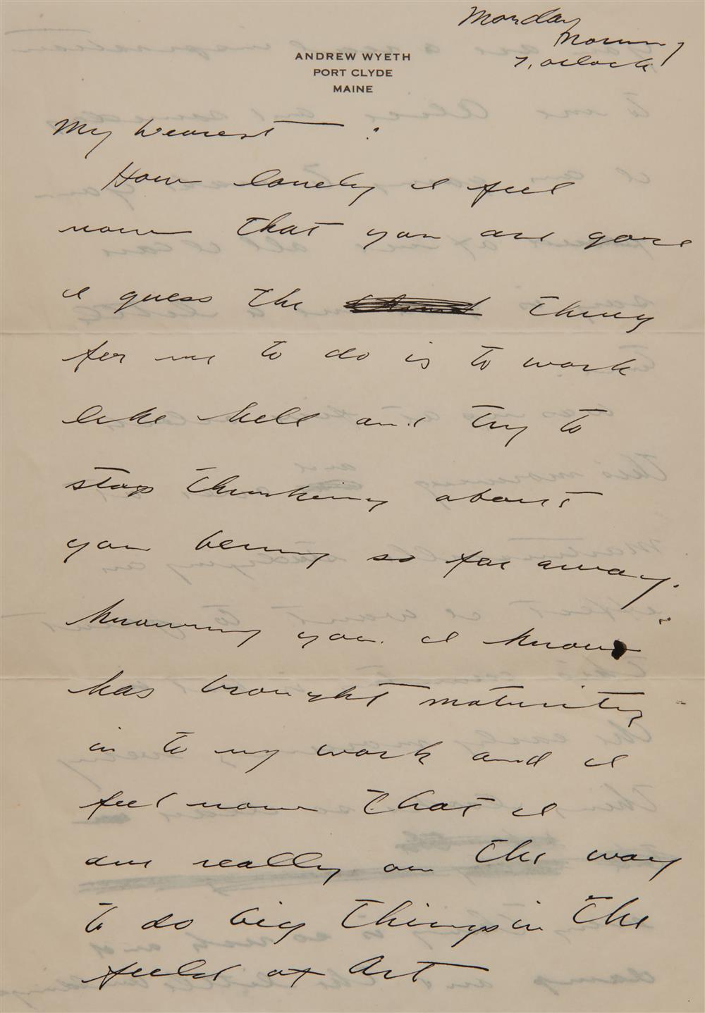 TWO LETTERS FROM ANDREW WYETH