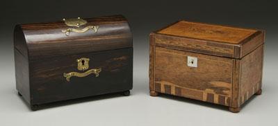 Two lidded boxes: one probably