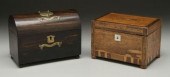 Two lidded boxes: one probably