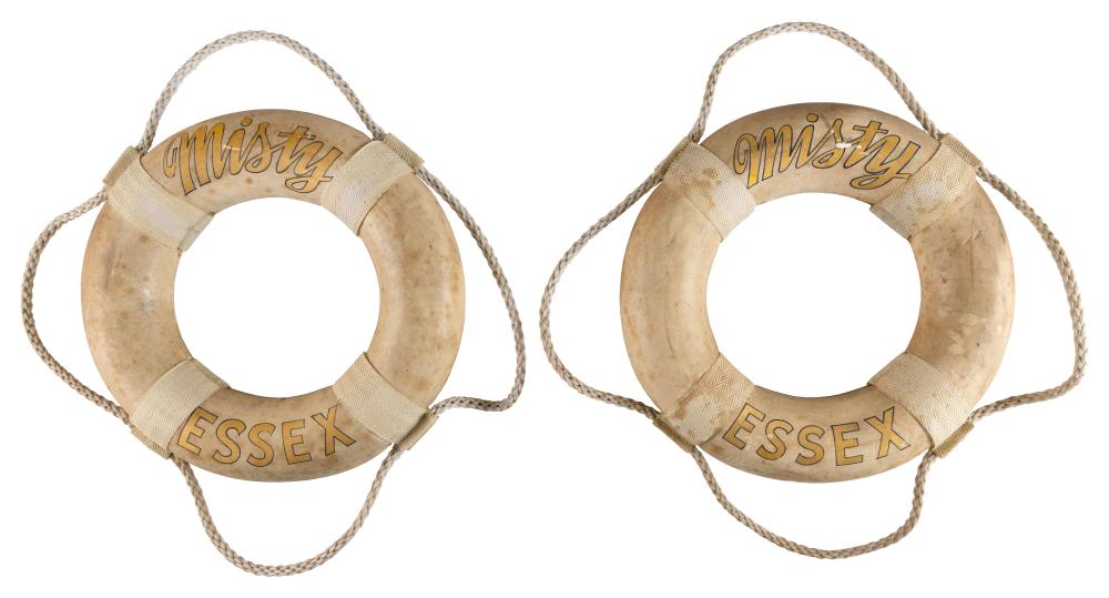 TWO LIFE RINGS FROM THE YACHT