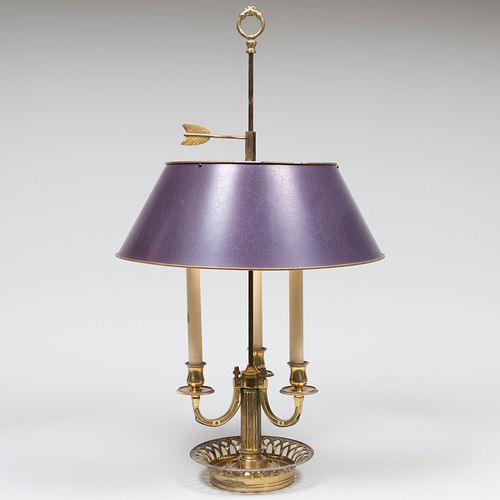 TWO-LIGHT BRASS BOUILLOTTE LAMP22 x