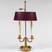 TWO-LIGHT BRASS BOUILLOTTE LAM