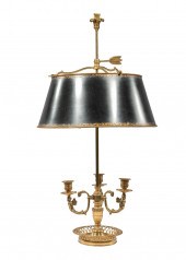 TWO-LIGHT BRASS BOUILOTTE LAMP