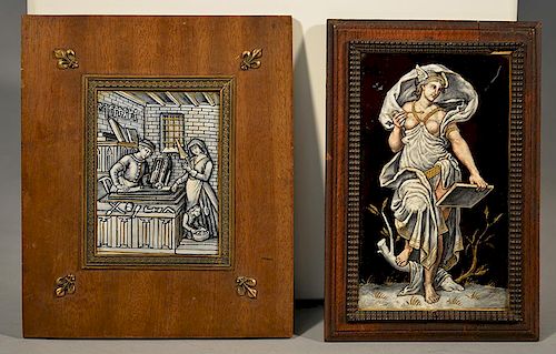 TWO LIMOGES ENAMEL PLAQUESTwo