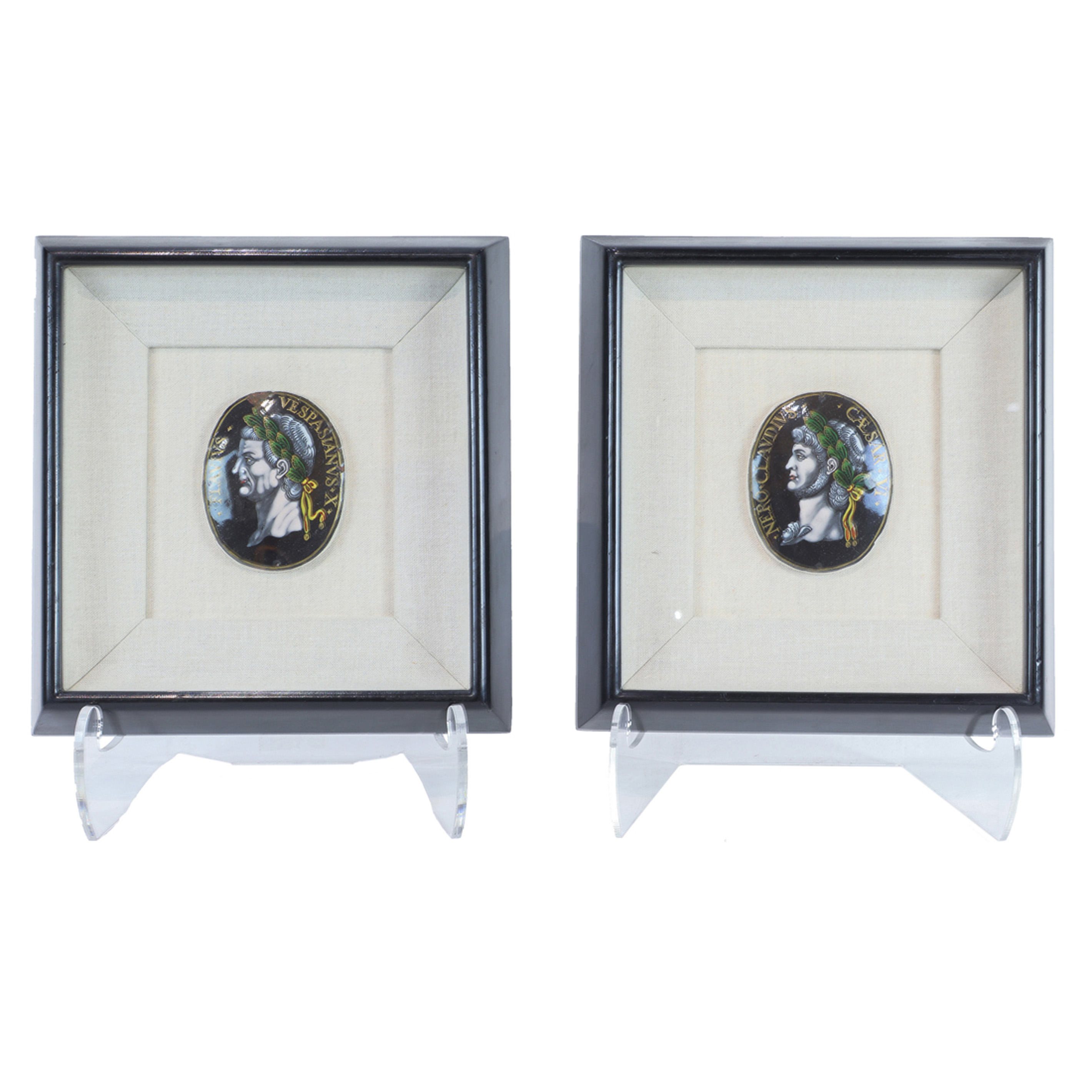 TWO LIMOGES ENAMEL PORTRAIT PLAQUES