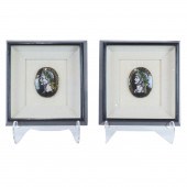 TWO LIMOGES ENAMEL PORTRAIT PL