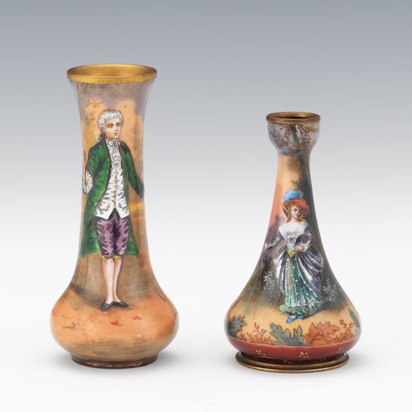 TWO LIMOGES ENAMELED MINIATURE