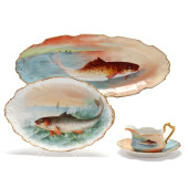 TWO LIMOGES PORCELAIN FISH SER