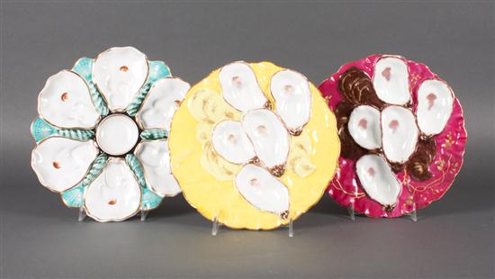 Two Limoges porcelain oysters in
