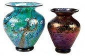 TWO LINDSAY ART GLASS VASESAme