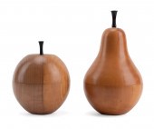 TWO LINLEY APPLE AND PEAR WOOD