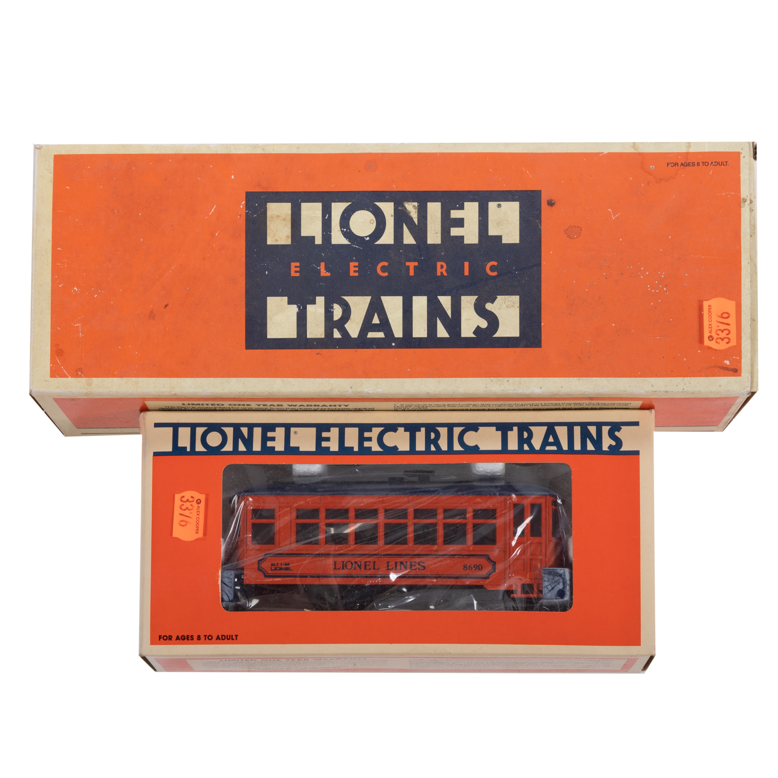 TWO LIONEL TROLLEY CAN & CABOOSE