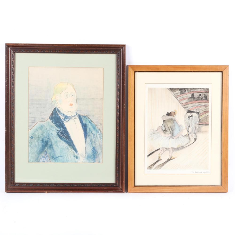 TWO LITHOGRAPH PRINTS AFTER HENRI