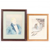 TWO LITHOGRAPH PRINTS AFTER HE