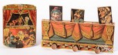TWO LITHOGRAPHED PAPER ON WOOD