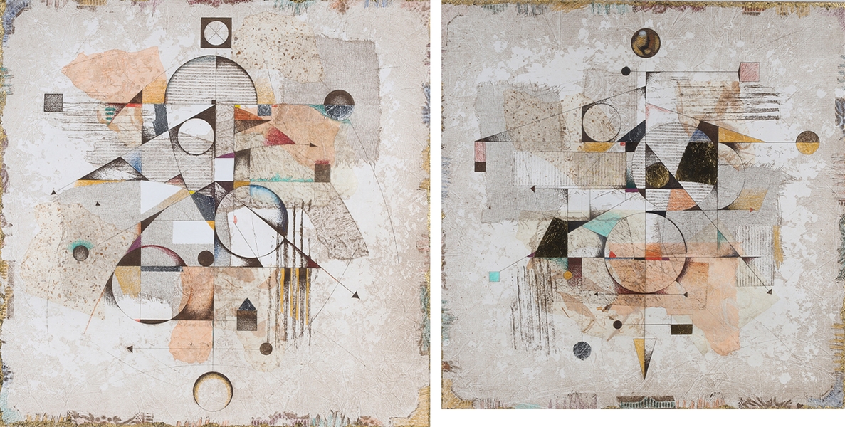 Two lithographs by Richard Hall,