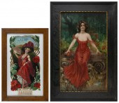 TWO LITHOGRAPHS FEATURING WOME